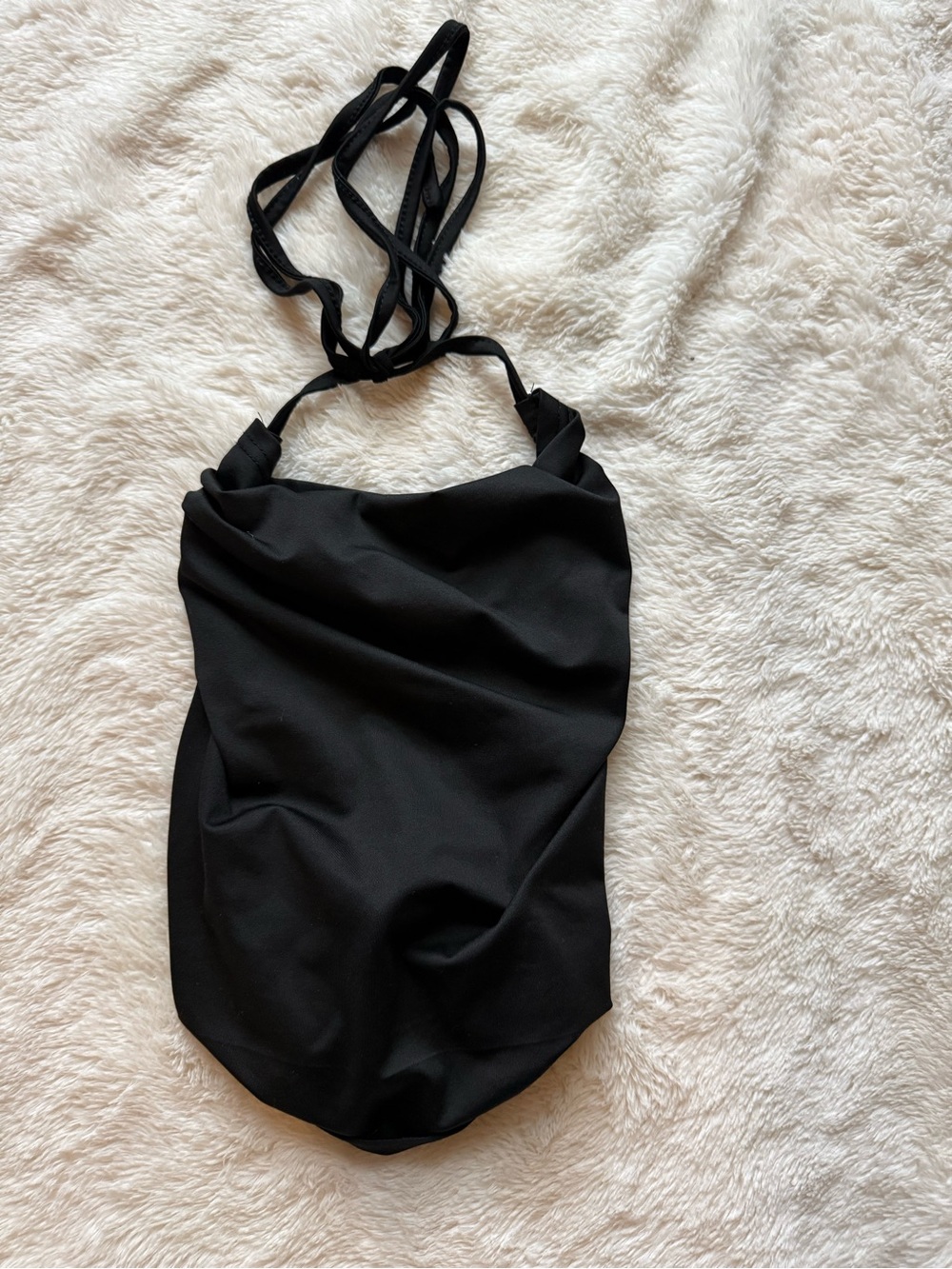 SHEIN Black Halter Tank Top with Tie Straps